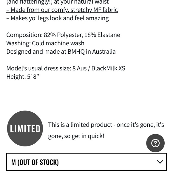 Blackmilk “DRAGON RISING DENIM HWMF LEGGINGS - LIMITED” Size Medium M NWT - Picture 10 of 16